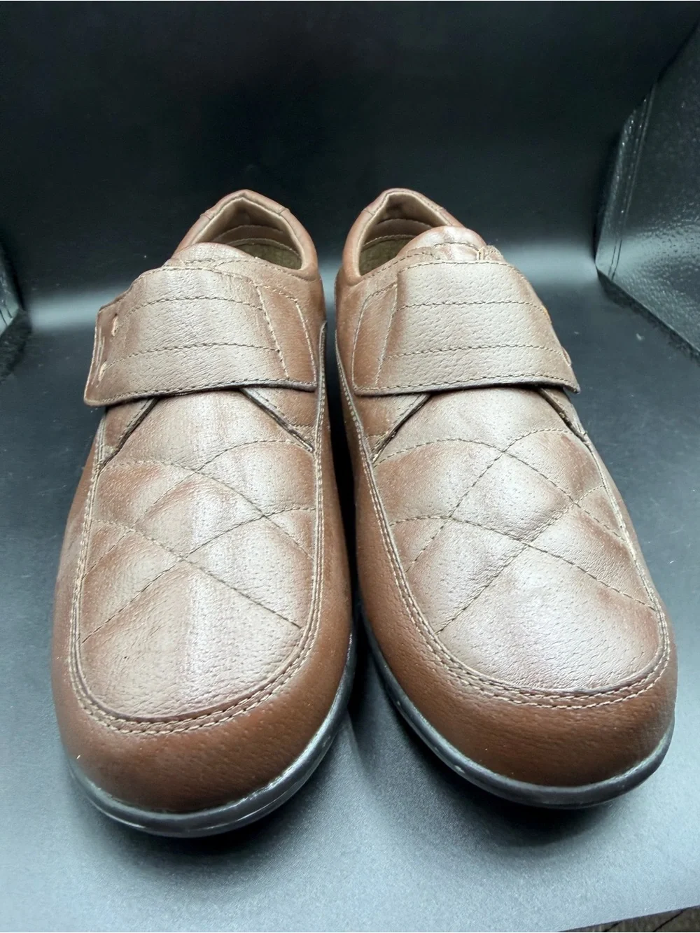 Men's Brown Leather Comfort Slip-On Shoes